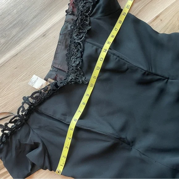 Vintage Jessica McClintock Gunne Sax Black Evening Dress Size 18 - Picture 11 of 12